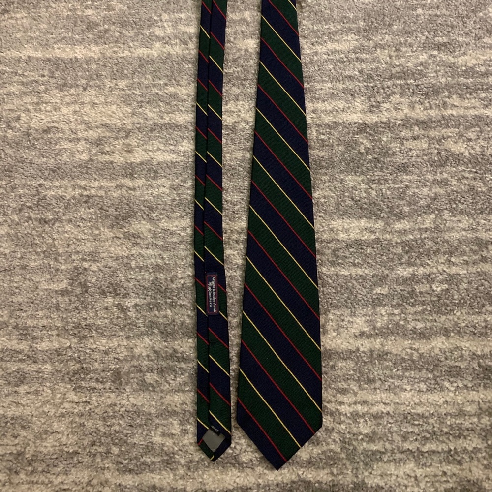 Navy Green Striped Tie